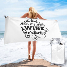 Oh, schau mal, es ist Weinzeit! Lustiges Strandtuch für Weinliebhaber, Mikrofaser-Badetuch, weiche Stranddecke für Parade, Schwimmen, Yoga, Damen