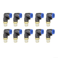 Pneumatic Quick Connect Fitting 3/8 OD x 3/8 PT Brass Air Hose Connector 360 Rotation LeakProof