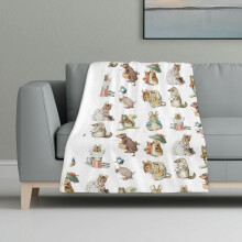 Takaró Többszínű Nyomott Takaró Szuper Puha Flanel Könnyű, Bolyhos Plüss Ágytakaró Beatrix Potter