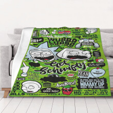 Rick & Morty teppe/pledd/sengetøy/romdekor/flanellteppe/sengesofa/120x100 cm