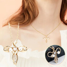 Collana Kiplyki da donna con motivo utero e strass in metallo, stile moda e personalità.