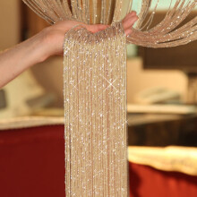 Cortinas de franjas com glitter Willstar para janelas e portas, faixa divisória com borla, compatíveis com champanhe, casamentos, salas de estar,