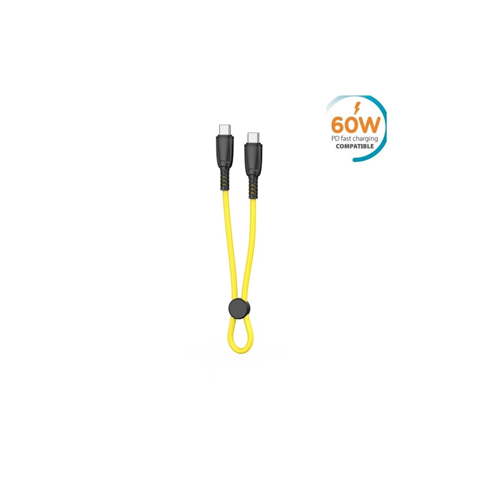 Pd 60W Usb-C To Usb-C 0.25M Fast Charging Cable Compatible With Samsung, Compatible With Iphone15/16 Yellow 9448196137994