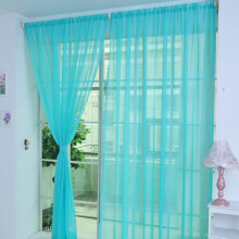 Conjunto de 2 cortinas de voile transparente - Cortina clássica de cor sólida para casamento - Cortina com acabamento colorido 99 cm x 200 cm -
