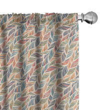 Ambesonne Boho függönyök, absztrakt tollhullámok, 61x233 cm-es pár, többszínű