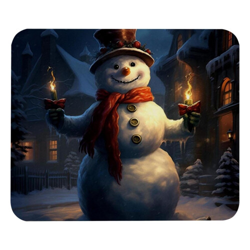 Χριστουγεννιάτικο Χιονάνθρωπο Ρετρό Mouse Pad με Αντιολισθητική Βάση από