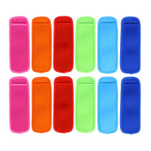 12pcs Neoprene Fabric Popsicle Holder Antifreezing Reusable Protective Ice Sleeves Bags (Random Color)