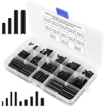 FUYGRCJ 390PCS Roll Pin Assortment Set, Slotted Spring Pin Kit, Stainless Steel Split Expansion Pins M1.5-M6 with Storage Case for Auto Repair & Home