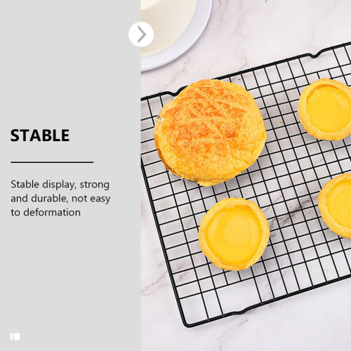 2 Pcs Non-Stick Cold Rack Loaf Bread Home Baking Supply Black Tinsel Rectangle Design Cooling Rack 1