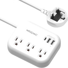 UK Ireland Travel Plug Adapter, US to UK Plug Adapter, Type G Travel Converter with 3 Outlets 3 USB(1 USB C