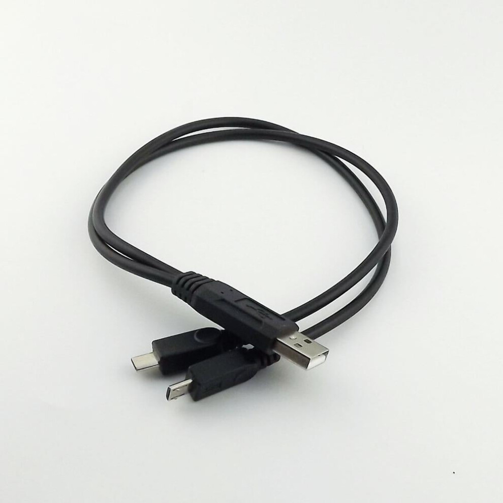 For 10Pcs Usb 2.0 A Male Plug To Dual Micro Usb Male Y Splitter Data Charge Adapter Cable 30Cm 9004841181578
