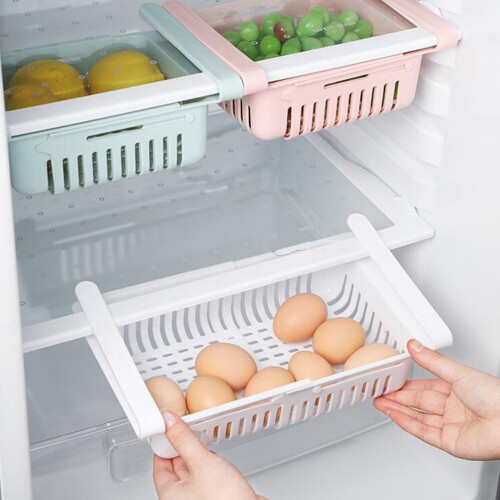 2 Pcs Fridge Refrigerator Partition Layer Shelf Under Non-perforating Kitchen Rack 1