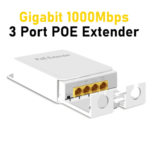 Εξωτερική επέκταση PoE Gigabit 4x3 θυρών, επαναλήπτης PoE 1in3Out με αδιάβροχη ισχύ και 2