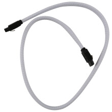 Cabo de dados SATA3.0III de 50 cm com 7 pinos, 6 Gb/s, para SSD e HDD, com revestimento em nylon premium (branco).