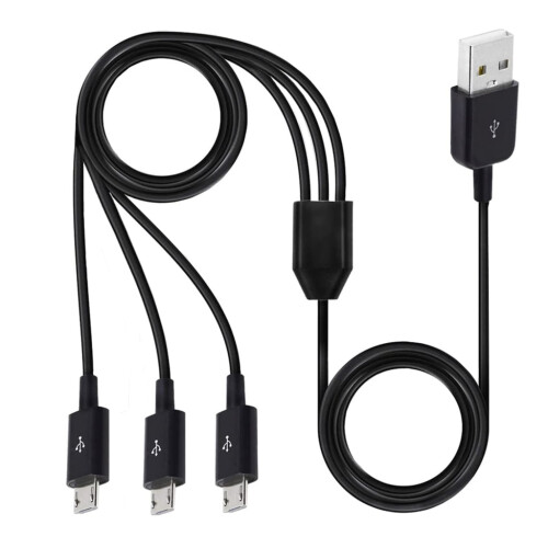 Cable divisor Micro USB portátil 3 en 1 Cable de datos multifunción
