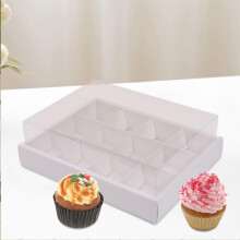 Boîte à cupcakes CUTICATE avec fenêtre, support à cupcakes avec insert, matériau de qualité alimentaire, 12 unités, pour pâtisserie,