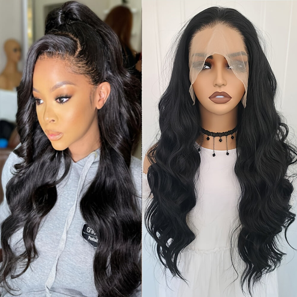 Unisex Elegant Kinky Curly Synthetic Lace Front Wig 13X4 Lace Area, High Temperature Fiber, 180% Density, Pre-Plucked Wig For All Adults
