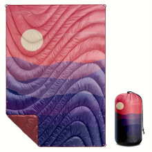 AUMIY Ultra-Light Reversible Puffy Blanket - Windproof, Water-Resistant, Packable for Camping, Hiking, Beach, Car, Stadium - Machine Washable