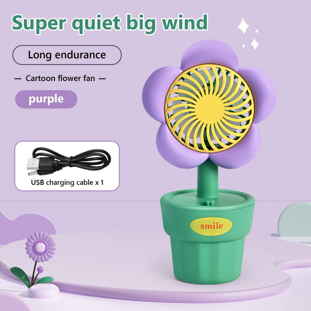 Oyigu Rural Wind Flower Pot Small Fan Usb Charging High Beauty Flower Office Student Dormitory Desktop Small Fan, Quiet Fan On Clearance 9423501605290