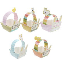 Color Eggs for Easter Stuffers Bag Box Party Favor Baskets Kids Cake Paper 5 Pcs