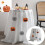 Poaug Rectangular Tablecloth, Multicolor Halloween Pumpkin Design, Washable Party Picnic Dinner Decor, compatible with holiday table 1