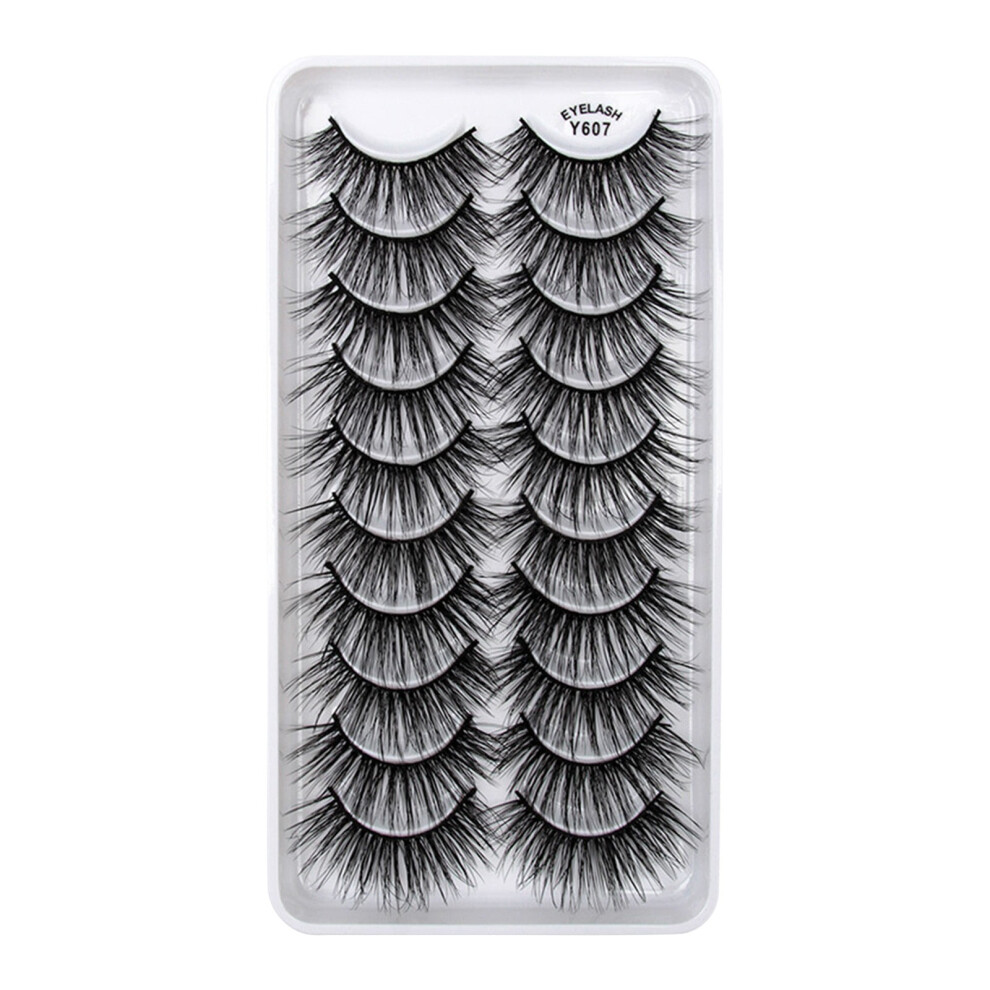 False Eyelashes Lashes Pack 10 Pairs 8D Dramatic Eyelashes Wispy Cat Eye Style Volume Eye Lashes Multipack