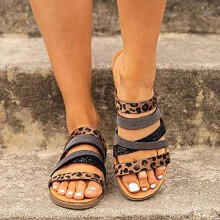 OAVQHLG3B Sandals for Women Flip-Flops Ladies Sandals Hollow Flat Sandals Cross-border Back Zipper Women's Shoes
