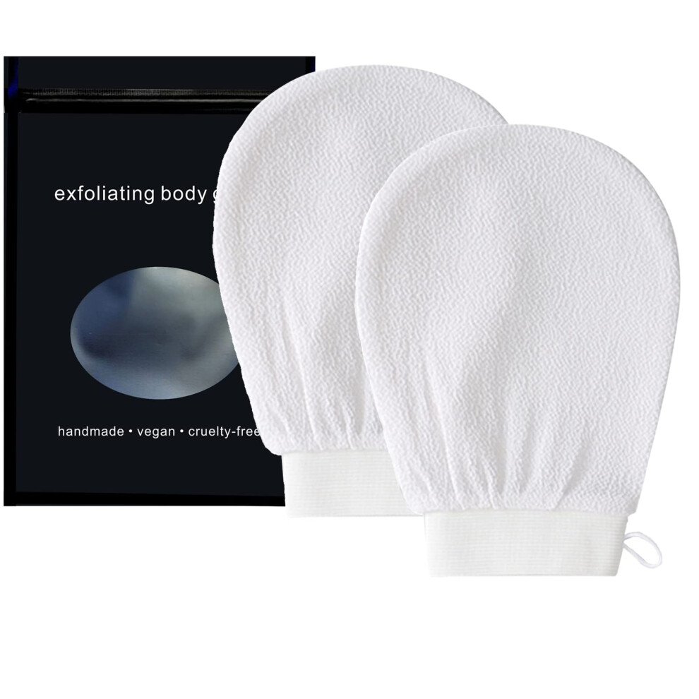 Exfoliating Gloves 2 Pack Korean Mitts for Deep Body Scrub and Dead Skin Removal