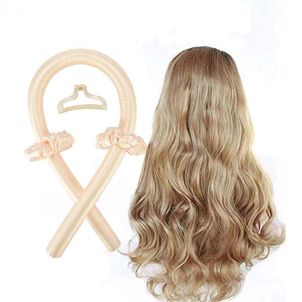 Heatless Hair Curlers with Scrunchies and Claw Clip, Overnight No Heat Curling Rod Headband for Natural Waves