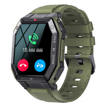 Tilpassede urskiver Militær smartklokke, holdbarhet og Bluetooth-samtaler, aktivitetsmåler med HD-skjerm og helseovervåking for menn, vanntett for