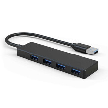 USB 3.0 hub splitter, 4-poorts USB-hub met 5 Gbps gegevensoverdracht, plug-and-play USB-uitbreiding voor MacBook Pro, laptop, pc, Xbox, flashdrive,