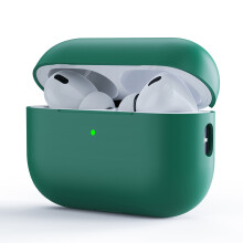 Husă exclusivă pentru AirPods Pro2, husă hibridă de protecție completă din silicon, indicator LED frontal pentru starea încărcării - verde