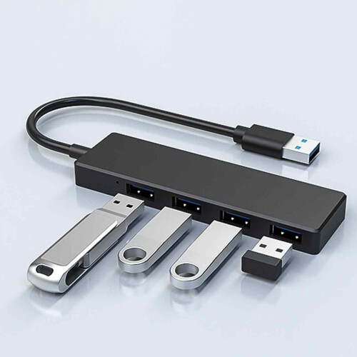 Διαχωριστής USB3.0 Hub, Διανομέας USB 4 Θυρών με Μετάδοση Δεδομένων 5 Gbps, Επέκταση USB Plug and 1