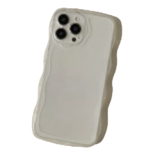 Sött kawaii lockigt vågigt ramskal till iPhone13 6,1", stötsäkert skyddande genomskinlig baksida med stöd för trådlös laddning för kvinnor