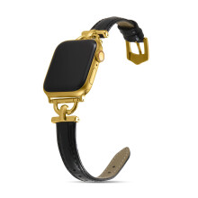 Design elegant al curei pentru iWatch, curea din piele naturală cu coroană metalică în formă de X, accesoriu la modă pentru Apple Watch Series
