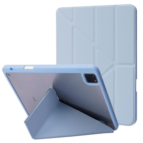 Θήκη Origami Design για iPad Pro 12,9", Βάση πολλαπλών γωνιών, Σκούρο μπλε δέρμα PU + Ακρυλικό,