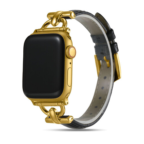 Δερμάτινο λουράκι συμβατό με το Apple Watch, κομψό λουράκι από γνήσιο δέρμα με σχέδιο 1