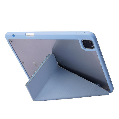 Θήκη Origami Design για iPad Pro 12,9", Βάση πολλαπλών γωνιών, Σκούρο μπλε δέρμα PU + Ακρυλικό, 1