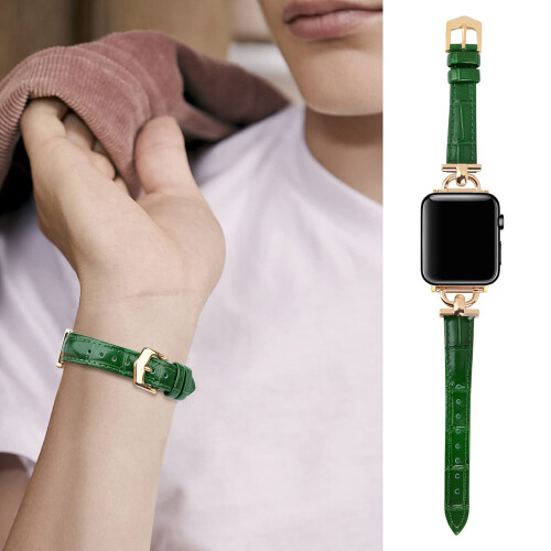 Δερμάτινο λουράκι συμβατό με το Apple Watch, κομψό λουράκι από γνήσιο δέρμα με σχέδιο 2