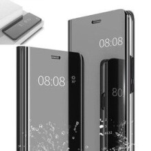 Lyxigt läderfodral för tydlig vy, galvaniserad plätering, spegeleffekt, tunn design för Samsung Smartphone, helkroppsskydd med hållbart stöd
