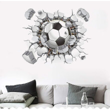 Perfekt present, Grå 3D-fotbollsklistermärken för lekrum, vardagsrumsinredning, Giftfria, säkra för barn, Lätt att installera, släta ytor,