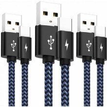 Cábla Maighnéadach USB C Muirear Tapa, Corda Muirearú Tapa Dearaidh Gan Snaidhm do Samsung S20S10, Note10, Huawei, Sony LG, agus Tuilleadh le