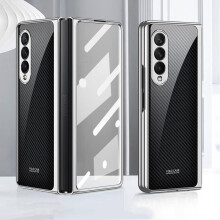 Lyxigt genomskinligt galvaniserat skal för Galaxy Z Fold4, stötsäkert, fallskyddande helkroppsskal med stöd för trådlös laddning för Samsung