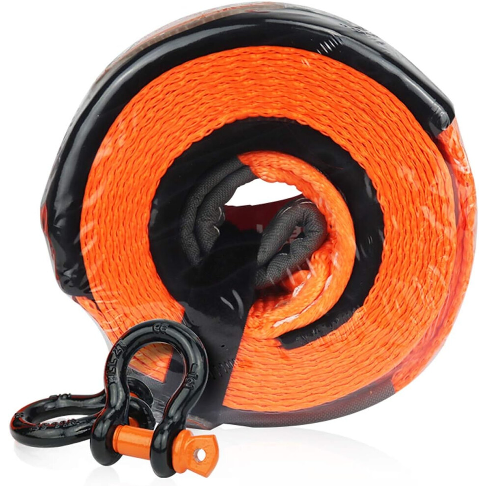 Vehicle Tow Strap For Car Recovery, Heavy Duty Tow Rope With Rustproof And Anti-Deformation Safety Hooks, High Density Material Towing Belt For Off-Ro 9176269738440