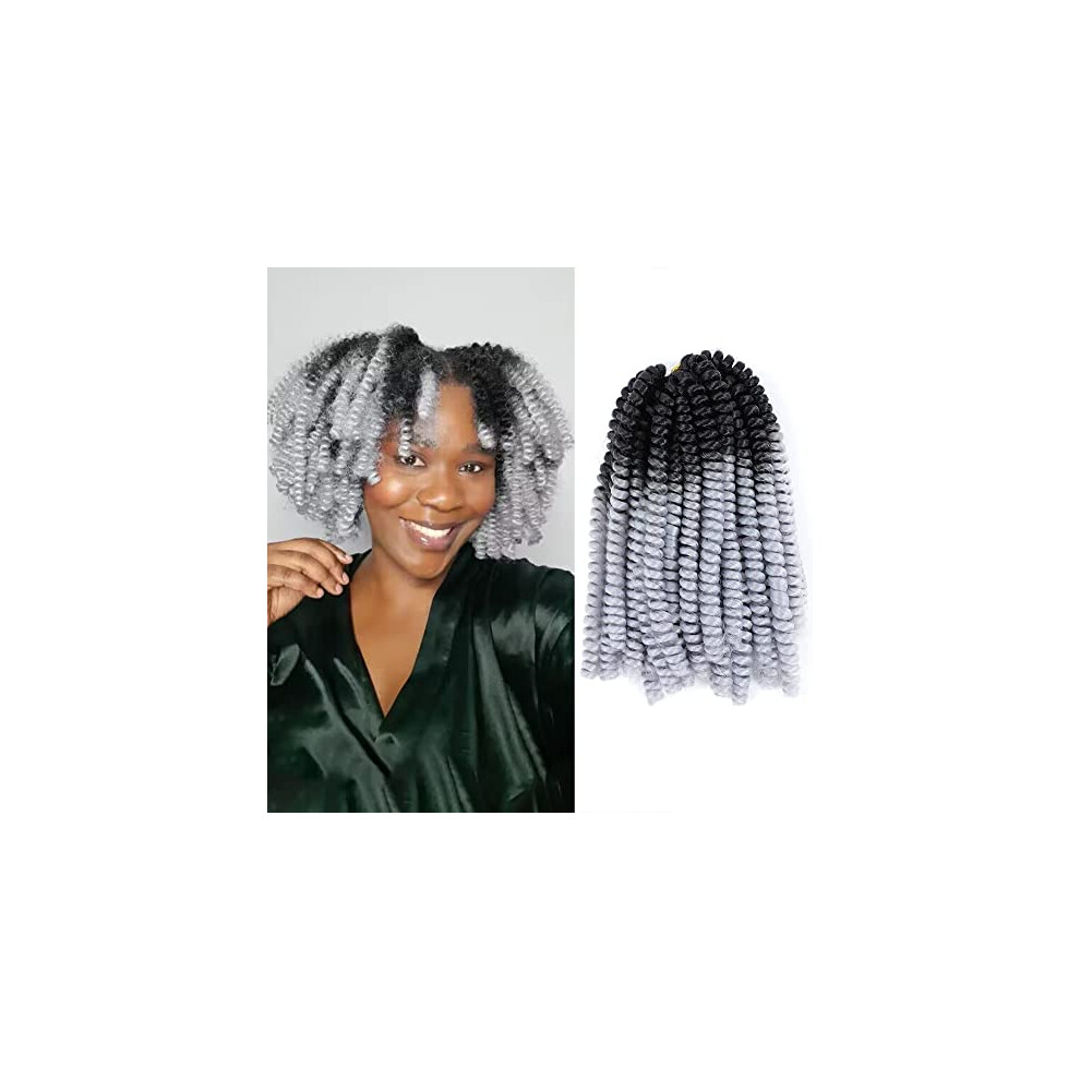 Spring Twist Crochet Hair Extensions 12 Inch, 6 Packs Soft Synthetic Braiding Hair for Butterfly Locs