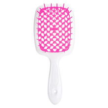 Wide Tooth Paddle Hair Brush Air Cushion for Detangling Blow Drying Scalp Massage White Rose Red