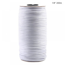 Prettyui White Length 1/8 Inch Width Elastic Cord/Elastic Band/Elastic Rope/Stretch Knit Elastic Spool for Crafts DIY,Masks and Cuff