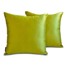 HomeCentric Federe decorative per cuscini, colore chartreuse, confezione da 2, 66x66 cm, in raso, per divano, stile moderno