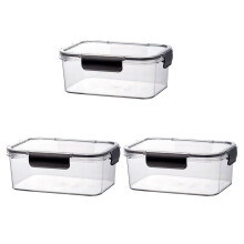 Conjunto de 3 caixas herméticas para alimentos, próprias para geladeira, com tampa.
