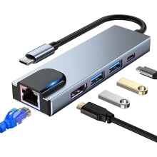USB-C Hub Multiport Adapter, 5-in-1 USB-C Docking station with 4K HDMI